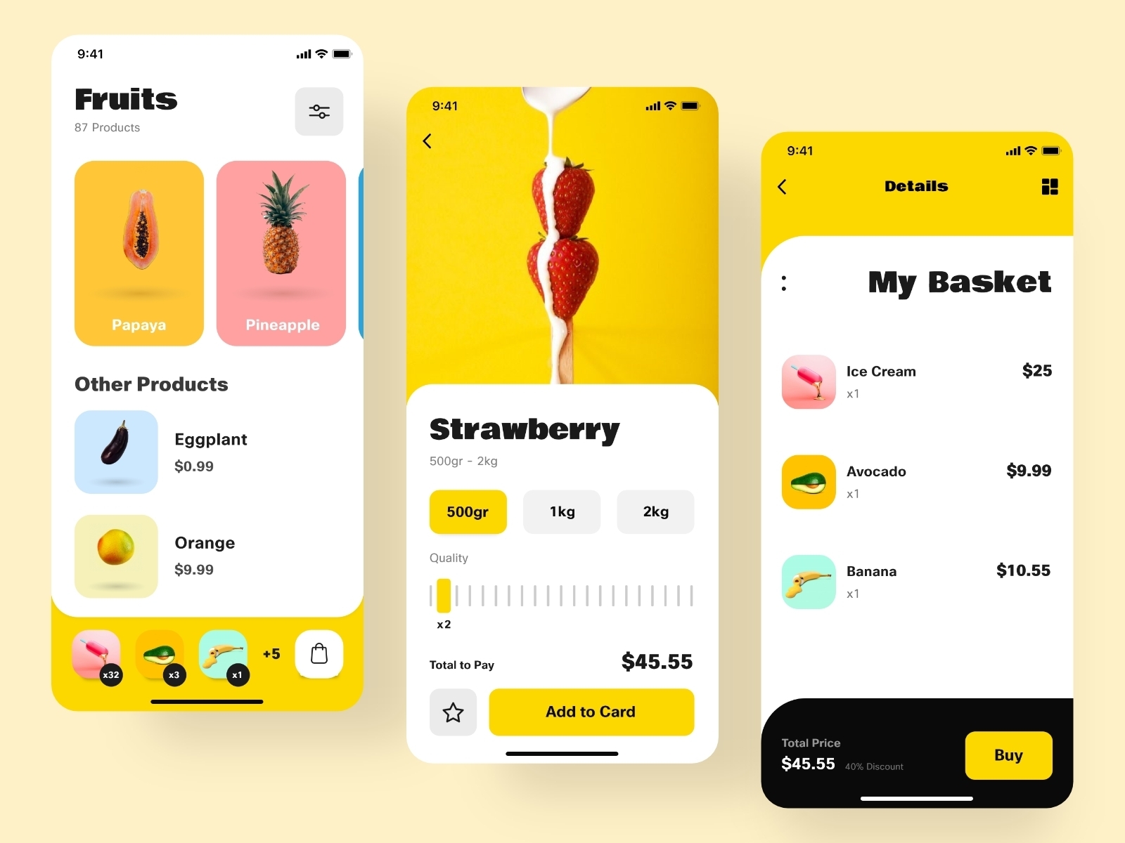 Fruits App by Anton Yurkov on Dribbble