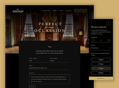 ASOUE: Cafe Salmonella Online Reservations Web Design art deco book branding dark dark ui dining drink food great gatsby luxury restaurant vintage web design