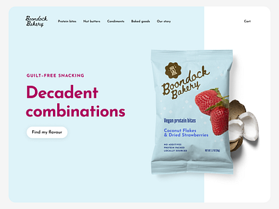 Boondock Bakery Landing Page adventure branding bright camping colorful food fruit granola handwritten mockup nature outdoors packaging pastel protein snack sport web design