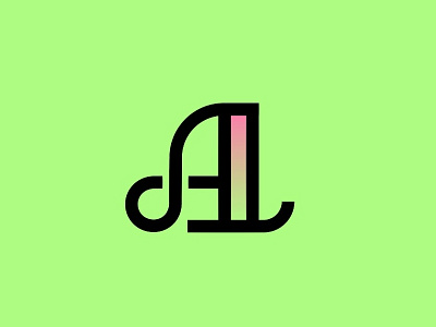 "A" for Adorn a gradient letterform type typography