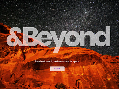 &Beyond Landing Page ampersand space typography web design