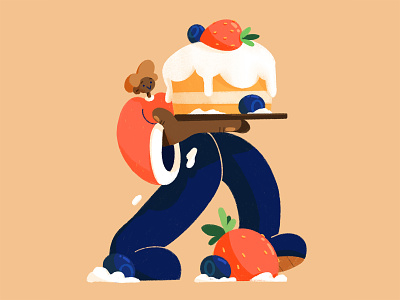 🍰 baking cake character design illustration photoshop