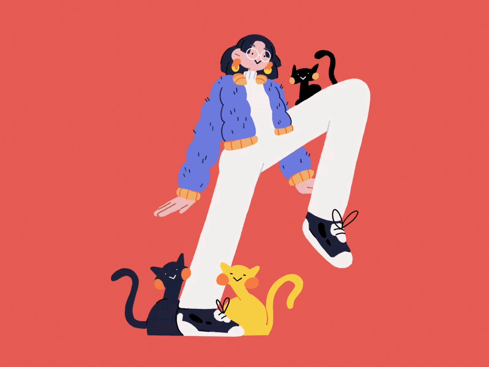 🐱💁🏻‍♀️ animal animation cat cats character design gif illustration loop motion photoshop