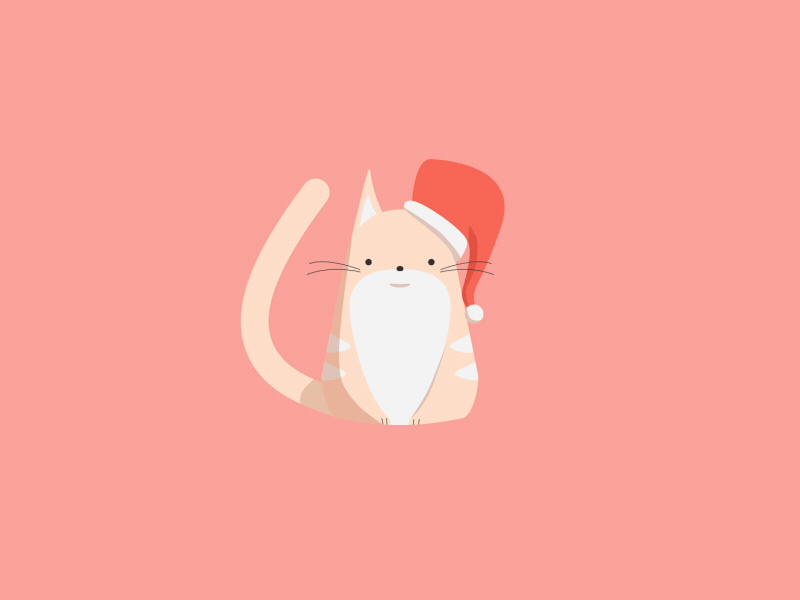 Purrfect Combination animation cat chirstmas design food meow motion santa vector