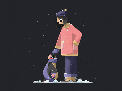 Winter Penguin 🐧 animal character cute design illustration pat penguin photoshop snow winter