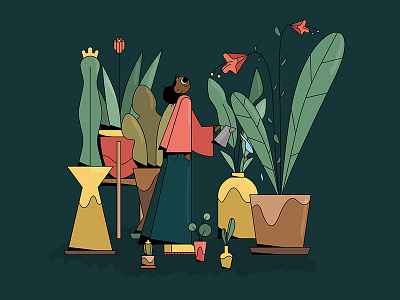 Plants 🌿 character design illustration lily plants vector watering