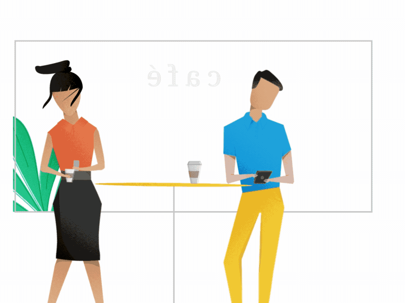 G Suite // Café character design cloud g suite google microsoft motion design