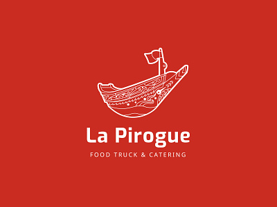 La Pirogue Logo boat branding design dr flat food graphic design handrawing icon illustration logo seafood vector