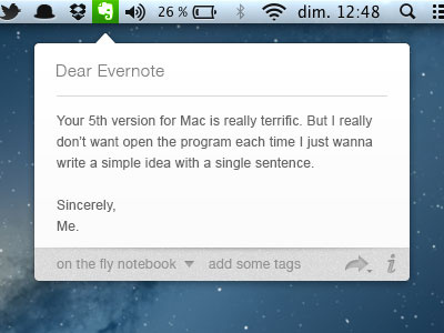 Dear Evernote evernote quick toolbar tooltip
