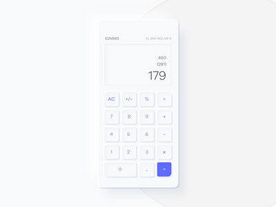 Calculator UI 004 blue calculator clean concept dailyui minimal mobile neumorphic purple ui
