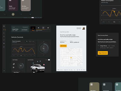 In Car Dashboard automated concept dashboard design in car interaction interface minimal outdoors rivian sketch ui ux