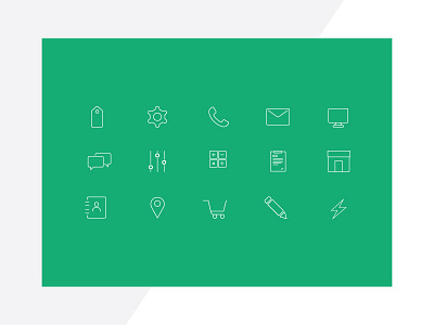 Emerson Icons clean design emerson green icons line minimal set simple work