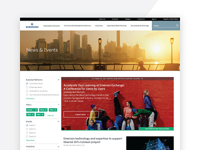 Emerson News Events clean design emerson event green line minimal news set simple work