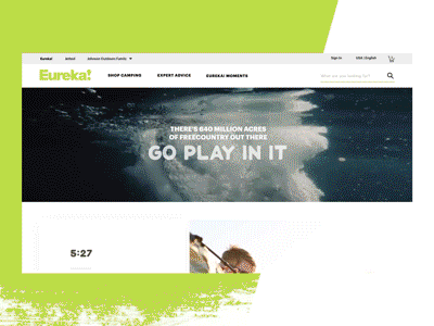 Eureka! Homepage ae clean design eureka green homepage motion ui ux