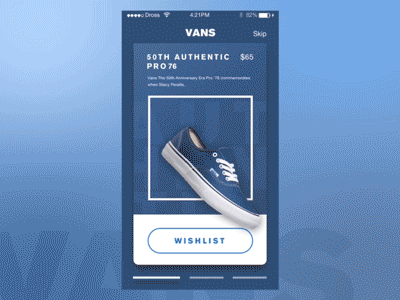 Vans GUI Concept concept design gui interaction mobile principle shoes ui ux vans