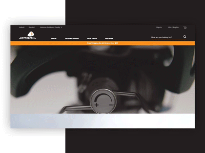 Jetboil Homepage camping design homepage jetboil launch motion outdoors stove ui
