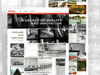 Old Town: Since 1898 2018 canoe grid heritage illustration kayak legacy old outdoors timeline town