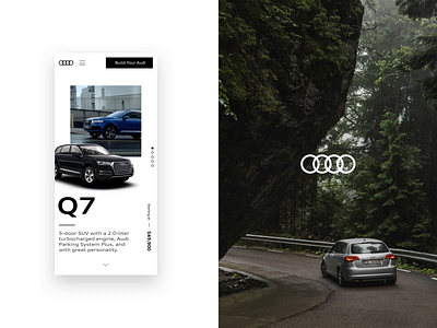 Audi Homepage Concept ae after effects audi cars clean concept design high end interaction design luxury minimal mobile animation motion q7 sketch sport car typography ui vector animation web design