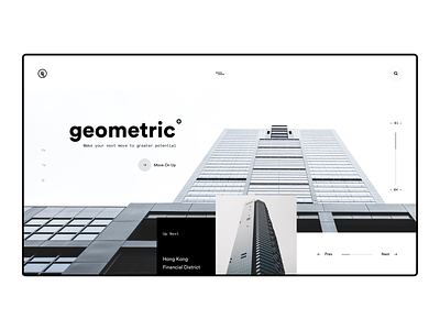 Geometric architecture black and white clean concept design geometric grid grid layout hero carousel interface minimal typography ui ui design ux ux design vector web