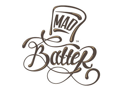 Mad Batter branding custom design food hand lettering identity lettering logo script type typography