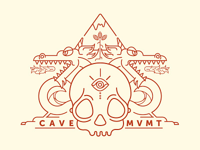 Cave Movement branding design illustration line art logo