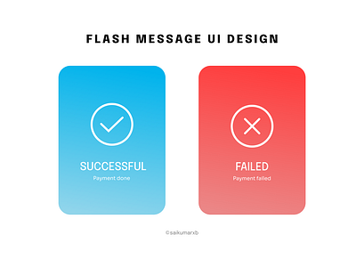 a Flash Message with both the outcome for an error and success.