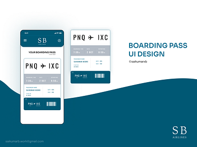 Boarding Pass UI design. branding graphic design ui