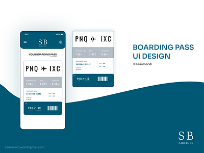 Boarding Pass UI design.