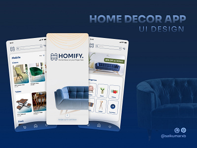 HOME DECOR APP CONCEPT UI DESIGN || @saikumarxb branding graphic design logo ui
