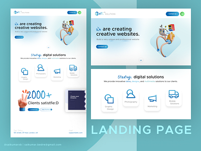 Landing page UI Design | Saikumar Bedre branding graphic design ui