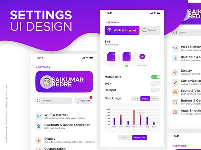 Settings UI Design | @saikumarxb | Figma