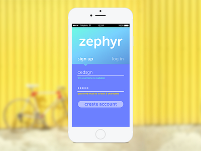 zephyr sign up 001 dailyui signup