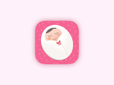 Baby App Icon 1 app baby child children health ios iphone pic pink ui ux