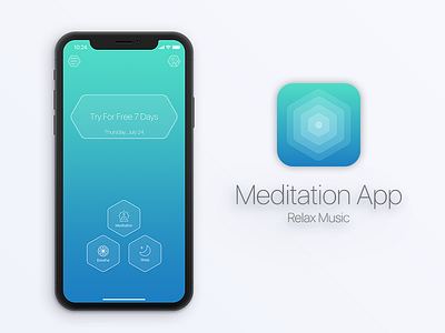 Meditation App Design... breath calendar countdown iphone meditate meditation playlist sleep timer ui ux x