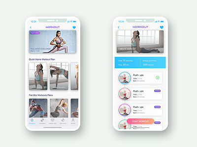 Female Fitness App exercise fitness gradient ios iphonex ui women workout