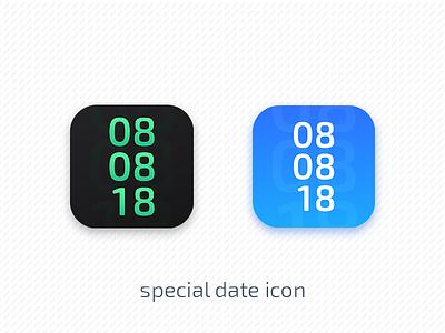 Special Date Icon 1 08 2018 august black blue date icon special year