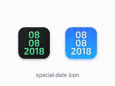 Special Date Icon 2 08 2018 august black blue date icon special year