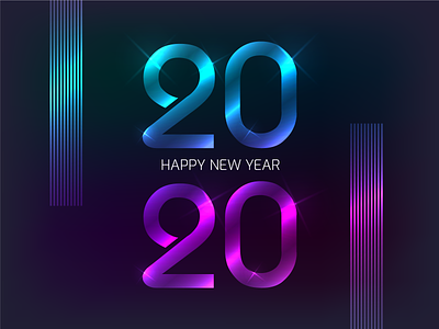 NEW YEAR 2020 2020 app bangladesh black celebrate christmas design icon illustration logo new year ui ux vector