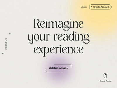 Hero Section for Reading App Landing landing page typography ui