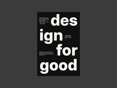 "design for good" poster design graphic design poster typography typography poster