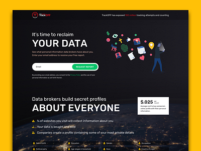 Data Broker awareness landing page landing page marketing website design