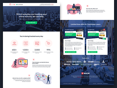 TrackOFF / Truthfinder Landing Page landing page marketing website design