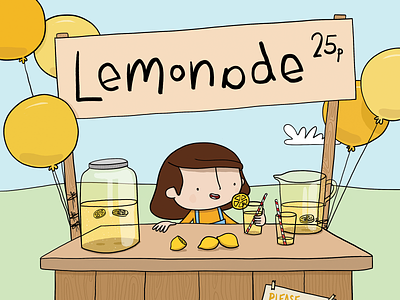 Lemonade character design commercial illustration illustration lemon lemonade publishing stall tiny grey