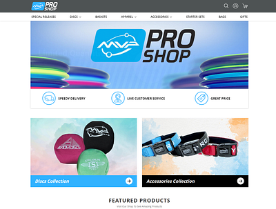 Sports Discs E-commerce website design for Magento 2 animation branding design graphic design illustration logo typography ui ux vector