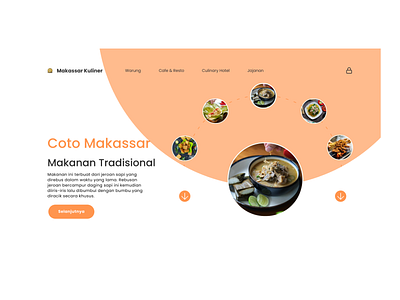Coto Makassar - Web design animation app coto cotomakassar designweb figma food foodtradition makanan makassar orange sulsel traditional ui uiux ux web webdesign website