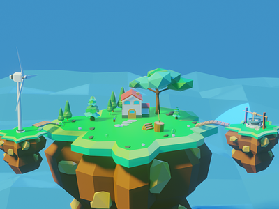 Floating Island - 3D Asset