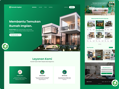 Web Design - Rumah Impian by Creative Academy Indonesia buy designproduct figma green house mockup sale uiux webdesign website white