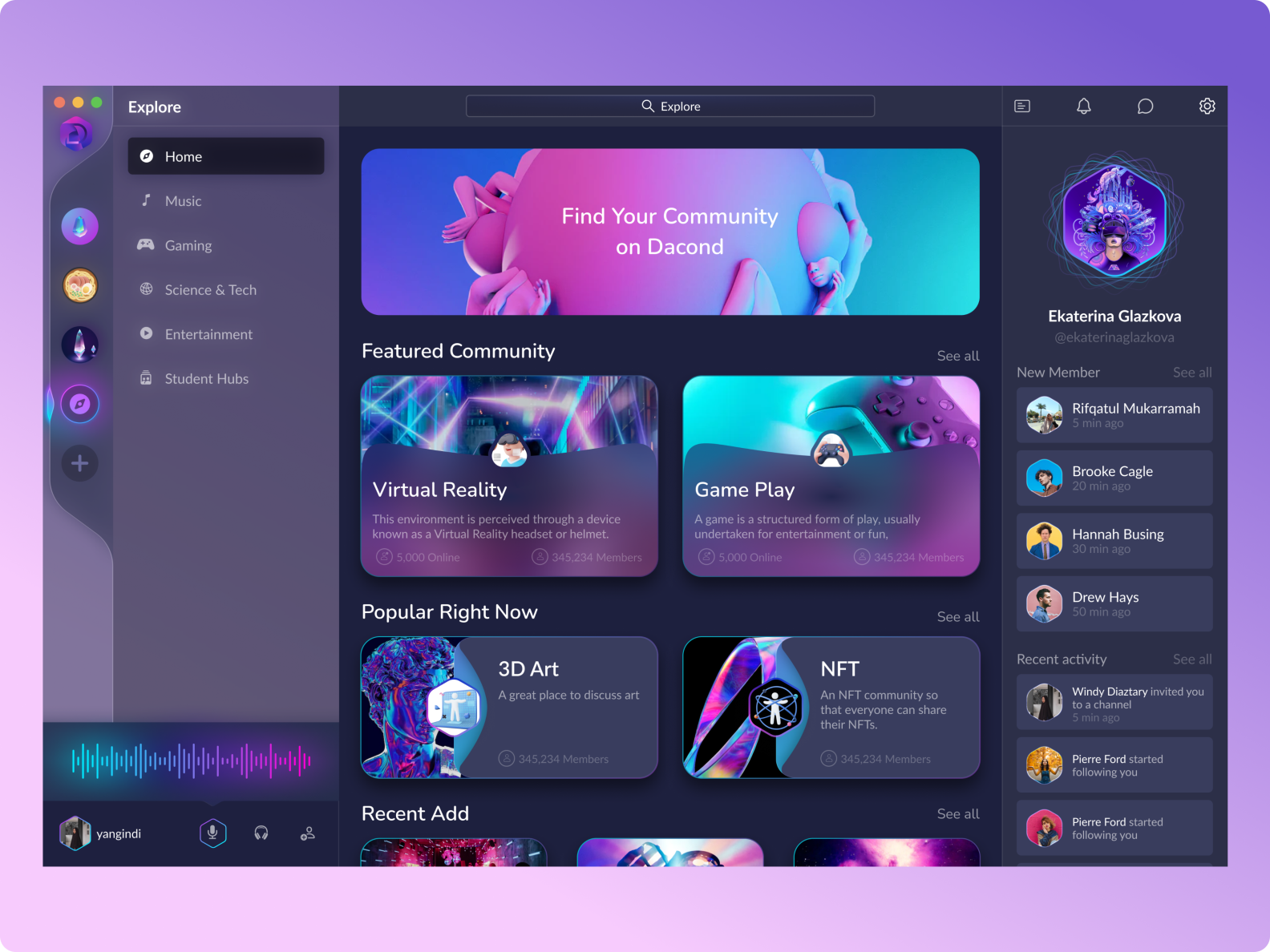 Desktop Community App by Windy Diaztary on Dribbble
