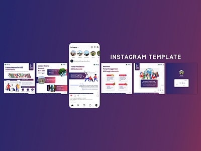 Instagram Feed Template feed figma g20 g20indonesia ig illustration inspiration instagram purple socialmedia template