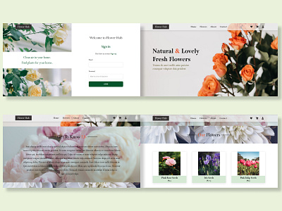 Flower Shop Website Design adobe app design floral flower shop web design minimal shop ui ux web website design